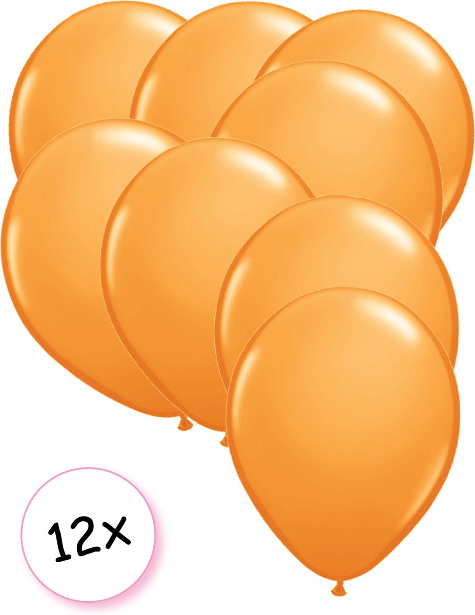 Ballonnen Oranje 12 stuks 27 cm